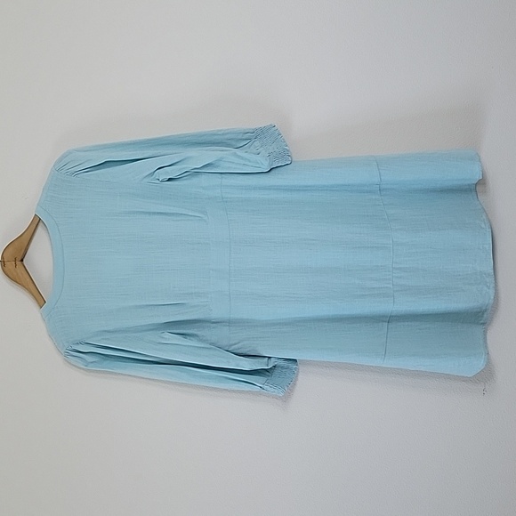 NWOT J. Jill Light Blue Linen Blend Button Down Dress Size Small Petite SP - Picture 5 of 8
